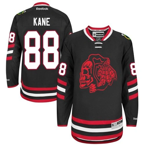 Kid's Chicago Blackhawks #88 Patrick Kane Authentic Black Red Skull 2014 Stadium Series Reebok Jersey Kid's Chicago Blackhawks #88 Patrick Kane Authentic Black Red Skull 2014 Stadium Series Reebok Jersey
