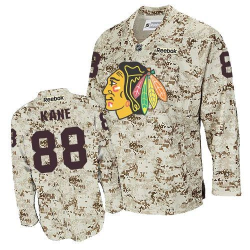 Chicago Blackhawks #88 Patrick Kane Premier Camouflage Reebok Jersey