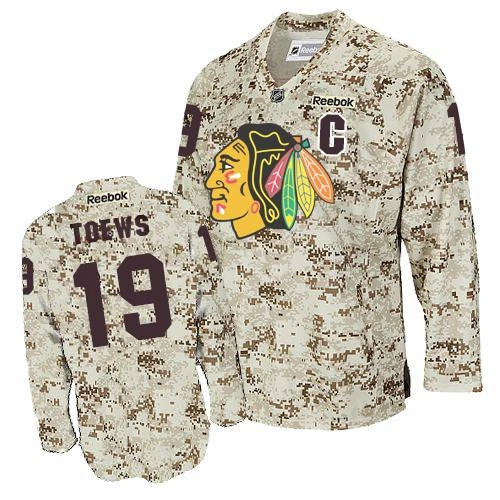 Chicago Blackhawks #19 Jonathan Toews Premier Camouflage Reebok Jersey