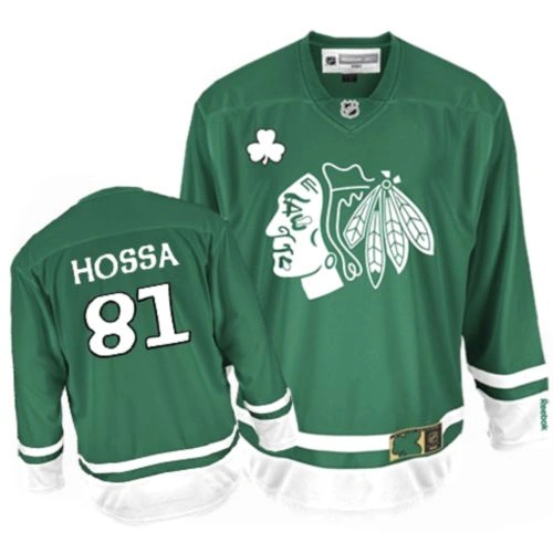 Chicago Blackhawks #81 Marian Hossa Authentic Green St Patty's Day Reebok Jersey