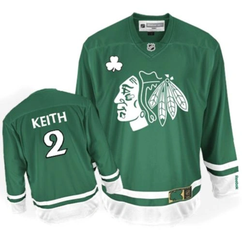 Chicago Blackhawks #2 Duncan Keith Premier Green St Patty's Day Reebok Jersey