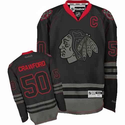 Chicago Blackhawks #50 Corey Crawford Authentic Black Ice Reebok Jersey Chicago Blackhawks #50 Corey Crawford Authentic Black Ice Reebok Jersey