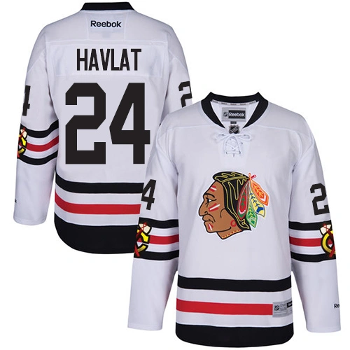 Kid's Chicago Blackhawks #24 Martin Havlat Premier White 2017 Winter Classic Reebok Jersey