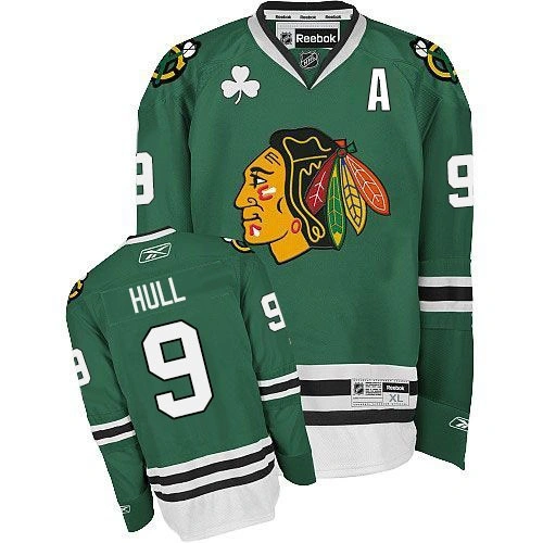 Chicago Blackhawks Bobby Hull #9 Authentic Green Reebok Jersey