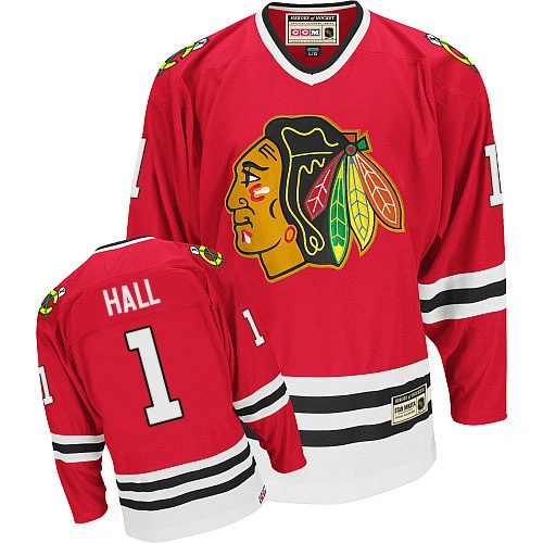 Chicago Blackhawks #1 Glenn Hall Premier Red CCM Throwback Jersey