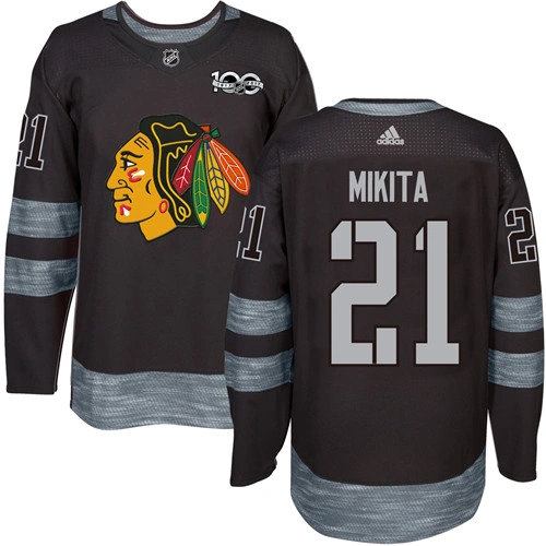 Chicago Blackhawks #21 Stan Mikita Authentic Black 1917-2017 100th Anniversary Adidas Jersey Chicago Blackhawks #21 Stan Mikita Authentic Black 1917-2017 100th Anniversary Adidas Jersey