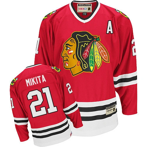 Chicago Blackhawks #21 Stan Mikita Premier Red CCM Throwback Jersey Chicago Blackhawks #21 Stan Mikita Premier Red CCM Throwback Jersey