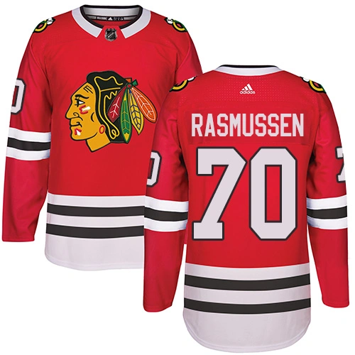 Chicago Blackhawks #70 Dennis Rasmussen Premier Red Home Adidas Jersey