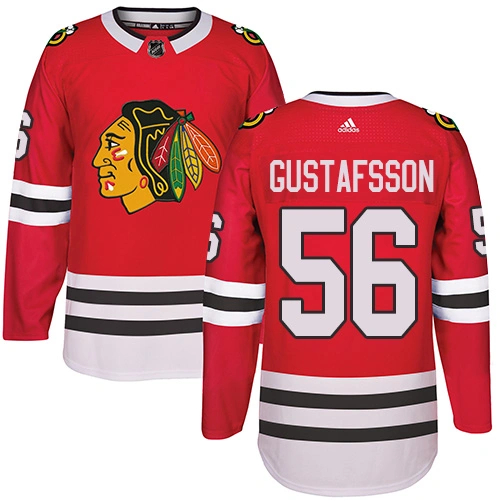 Chicago Blackhawks #56 Erik Gustafsson Authentic Red Home Adidas Jersey Chicago Blackhawks #56 Erik Gustafsson Authentic Red Home Adidas Jersey