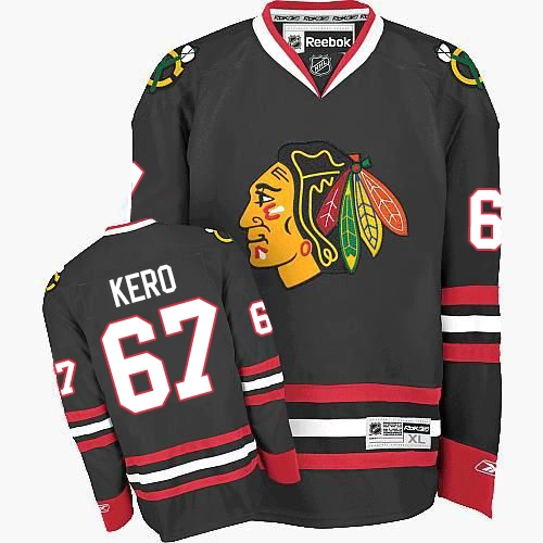 Women's Chicago Blackhawks #67 Tanner Kero Authentic Black Third Reebok Jersey