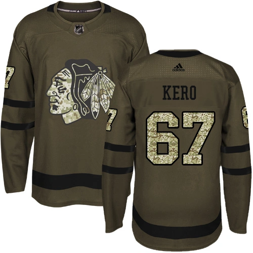 Chicago Blackhawks #67 Tanner Kero Premier Green Salute to Service Adidas Jersey