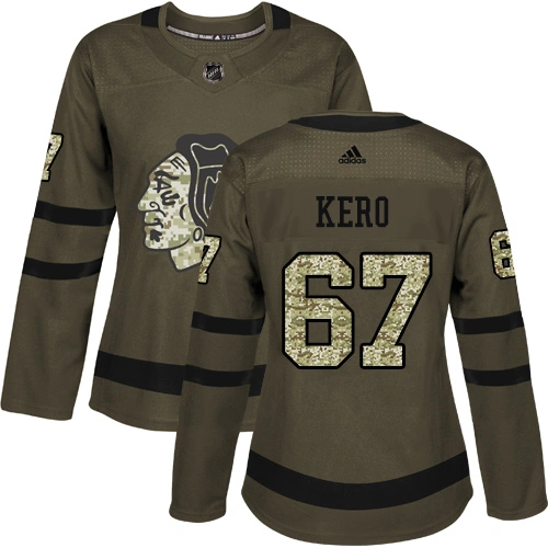Women's Chicago Blackhawks #67 Tanner Kero Premier Green Salute to Service Adidas Jersey Women's Chicago Blackhawks #67 Tanner Kero Premier Green Salute to Service Adidas Jersey