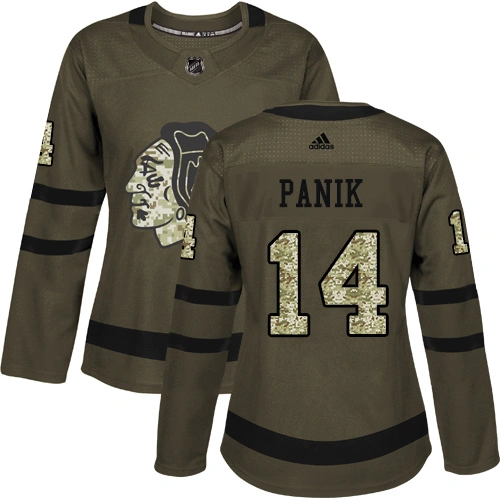 Women's Chicago Blackhawks #14 Richard Panik Premier Green Salute to Service Adidas Jersey