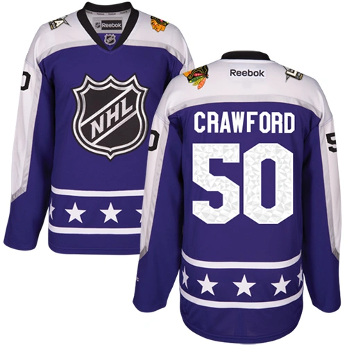 Kid's Chicago Blackhawks #50 Corey Crawford Premier Purple Central Division 2017 All-Star Reebok Jersey Kid's Chicago Blackhawks #50 Corey Crawford Premier Purple Central Division 2017 All-Star Reebok Jersey