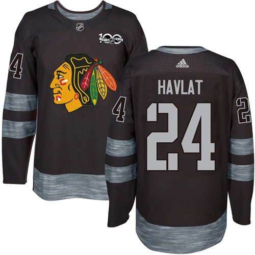 Chicago Blackhawks #24 Martin Havlat Authentic Black 1917-2017 100th Anniversary Adidas Jersey