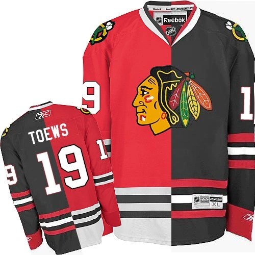 Chicago Blackhawks #19 Jonathan Toews Premier Red/Black Split Fashion Reebok Jersey Chicago Blackhawks #19 Jonathan Toews Premier Red/Black Split Fashion Reebok Jersey
