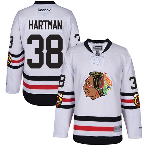 Chicago Blackhawks #38 Ryan Hartman Premier White 2017 Winter Classic Reebok Jersey
