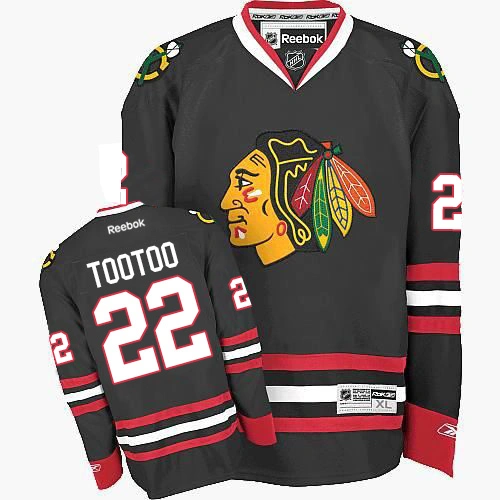 Kid's Chicago Blackhawks #22 Jordin Tootoo Authentic Black Third Reebok Jersey Kid's Chicago Blackhawks #22 Jordin Tootoo Authentic Black Third Reebok Jersey