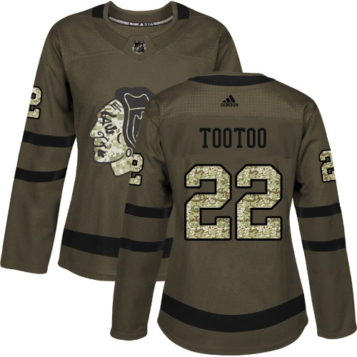 Women's Chicago Blackhawks #22 Jordin Tootoo Authentic Green Salute to Service Adidas Jersey Women's Chicago Blackhawks #22 Jordin Tootoo Authentic Green Salute to Service Adidas Jersey