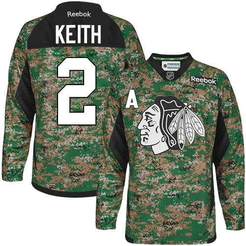 Chicago Blackhawks #2 Duncan Keith Premier Camo Veterans Day Practice Reebok Jersey