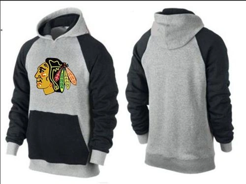Chicago Blackhawks Big & Tall Logo Pullover Grey/Black Hoodie Sweather Chicago Blackhawks Big & Tall Logo Pullover Grey/Black Hoodie Sweather
