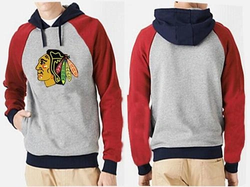 Chicago Blackhawks Big & Tall Logo Pullover Grey/Red Hoodie Sweather