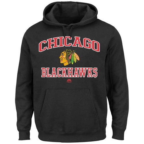 Chicago Blackhawks Majestic Heart & Soul Black Hoodie Sweather Chicago Blackhawks Majestic Heart & Soul Black Hoodie Sweather