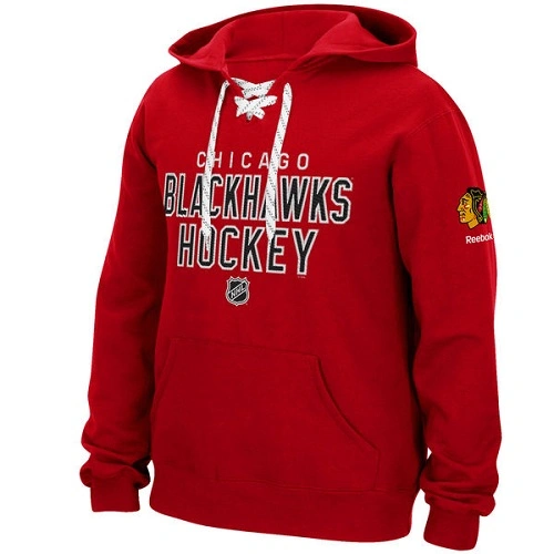 Chicago Blackhawks Reebok Stitch Em Up Lace Red Hoodie Sweather Chicago Blackhawks Reebok Stitch Em Up Lace Red Hoodie Sweather