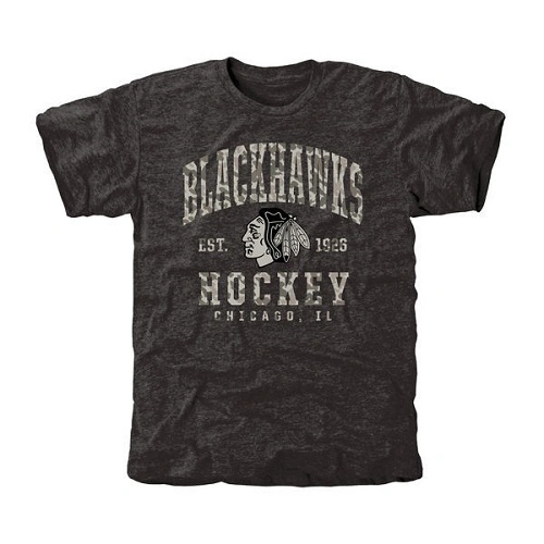 Chicago Black Camo Stack Tri-Blend T-Shirt Chicago Black Camo Stack Tri-Blend T-Shirt