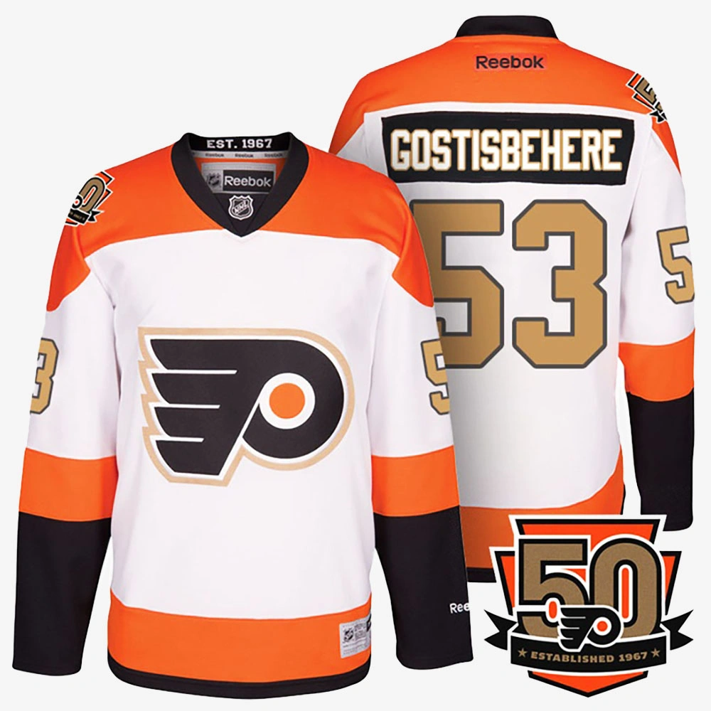 Shayne Gostisbehere Philadelphia Flyers White 50th Anniversary Player Jersey