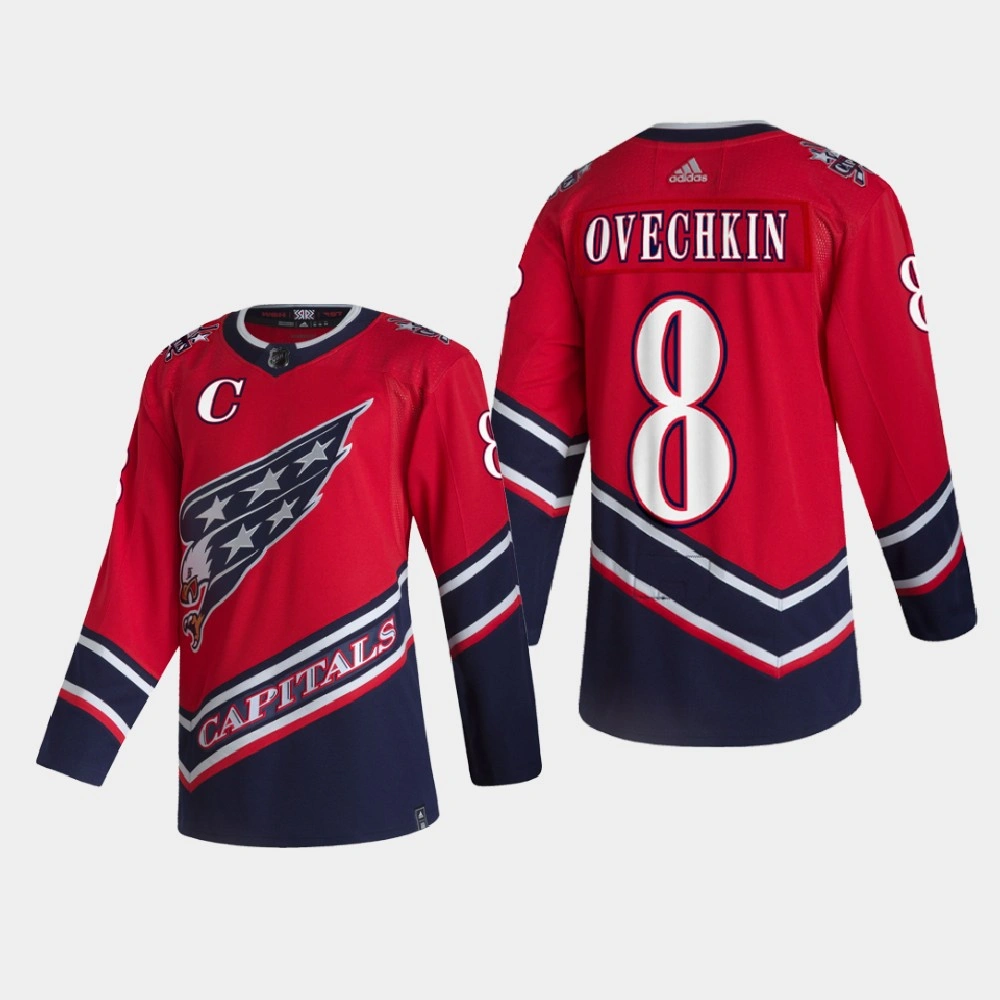 Men's Washington Capitals Alexander Ovechkin #8 2021 Season Reverse Retro Authentic Pro Special Edition Red Jersey