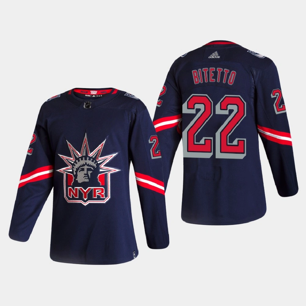 Women's New York Rangers Anthony Bitetto #22 2021 Season Reverse Retro Authentic Pro Special Edition Navy Jersey Women's New York Rangers Anthony Bitetto #22 2021 Season Reverse Retro Authentic Pro Special Edition Navy Jersey