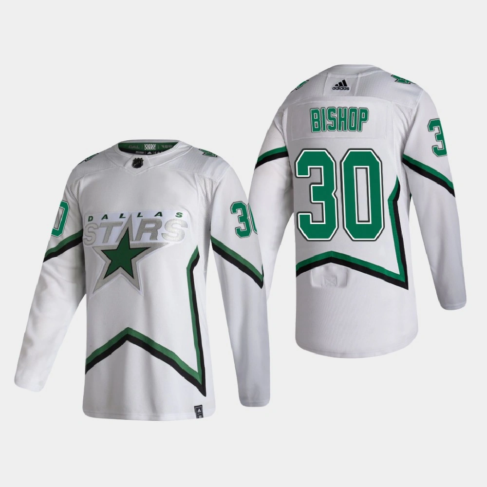 Women's Dallas Stars Ben Bishop #30 2021 Season Reverse Retro Authentic White Jersey