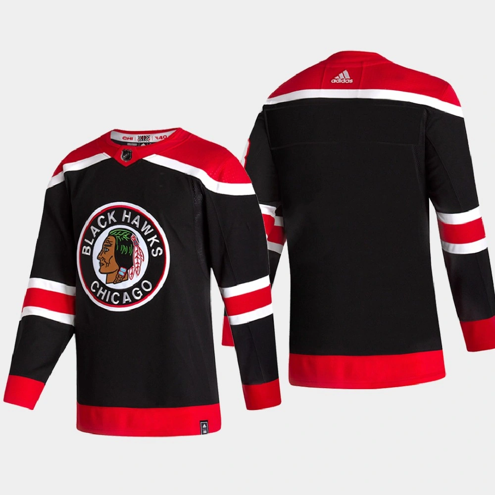Men Chicago Blackhawks 2021 Season Reverse Retro Special Edition Authentic Black Jersey