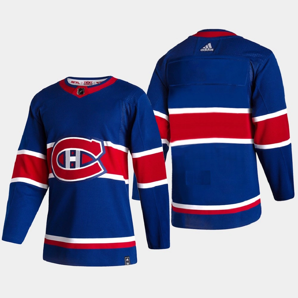 Men Montreal Canadiens 2021 Season Reverse Retro Special Edition Authentic Blue Jersey
