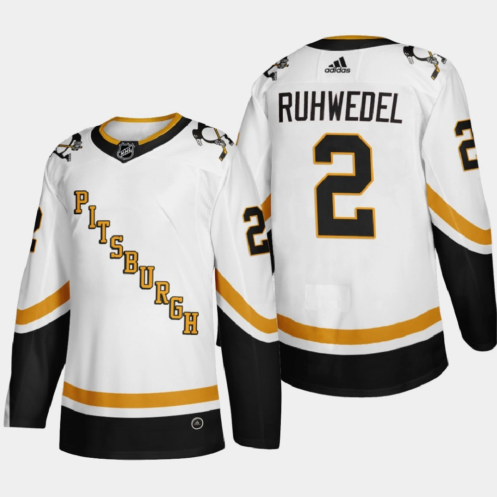 Women's Pittsburgh Penguins Chad Ruhwedel #2 2021 Season Reverse Retro Fourth Authentic White Jersey