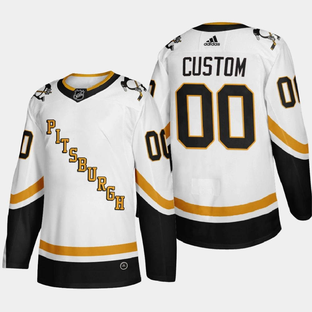 Men Pittsburgh Penguins Custom #00 2021 Season Reverse Retro Fourth Authentic White Jersey Men Pittsburgh Penguins Custom #00 2021 Season Reverse Retro Fourth Authentic White Jersey
