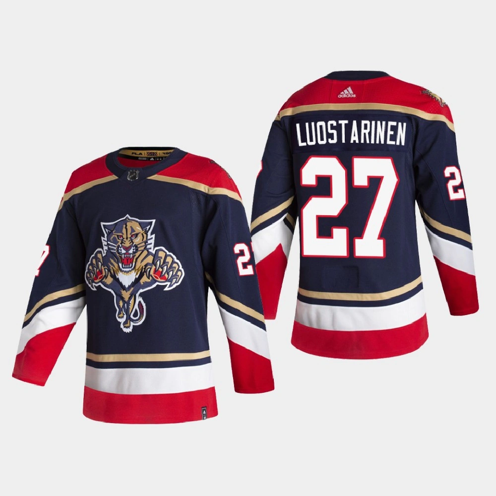 Men's Florida Panthers Eetu Luostarinen #27 2021 Season Reverse Retro Authentic Special Edition Navy Jersey Men's Florida Panthers Eetu Luostarinen #27 2021 Season Reverse Retro Authentic Special Edition Navy Jersey