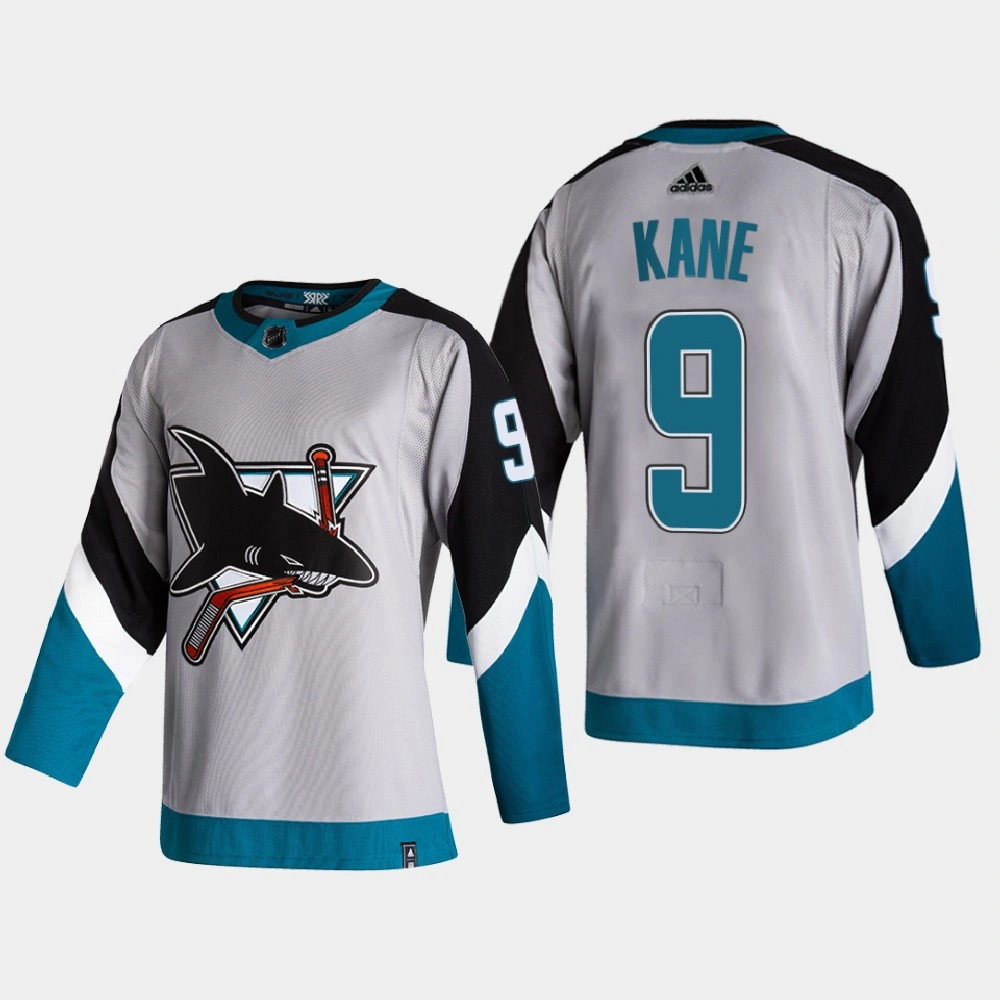 Women's San Jose Sharks Evander Kane #9 2021 Season Reverse Retro Special Edition Authentic Grey Jersey Women's San Jose Sharks Evander Kane #9 2021 Season Reverse Retro Special Edition Authentic Grey Jersey