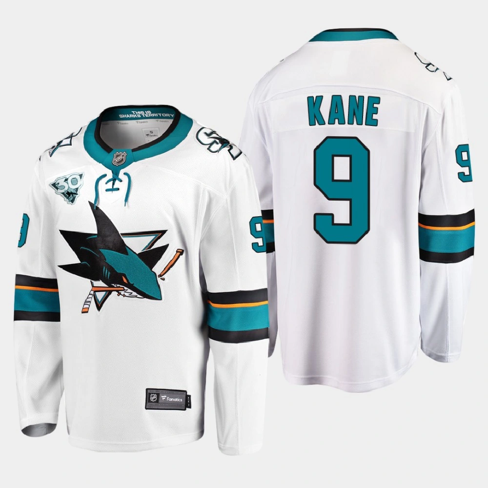 Youth San Jose Sharks Evander Kane #9 2021 Season Reverse Retro 30th Anniversary White Jersey