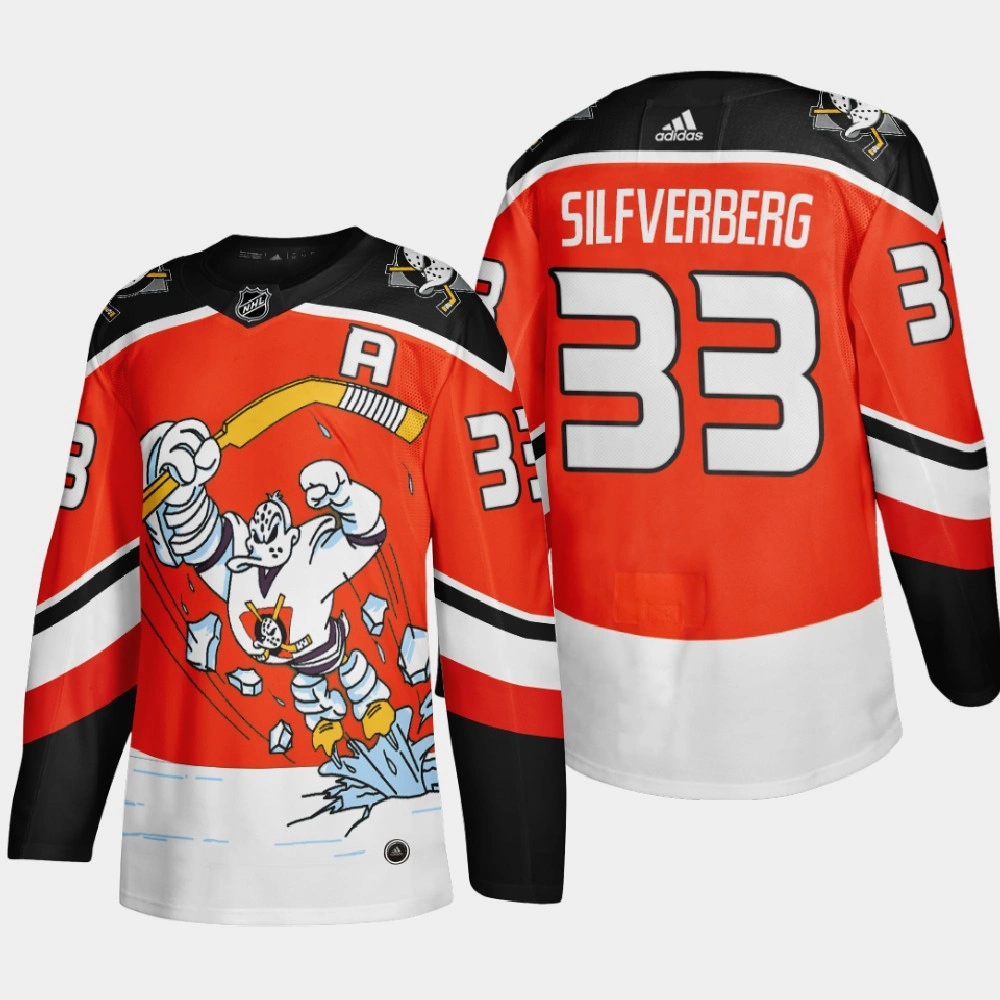 Men Anaheim Ducks Jakob Silfverberg #33 2021 Season Reverse Retro Third Authentic Orange Jersey