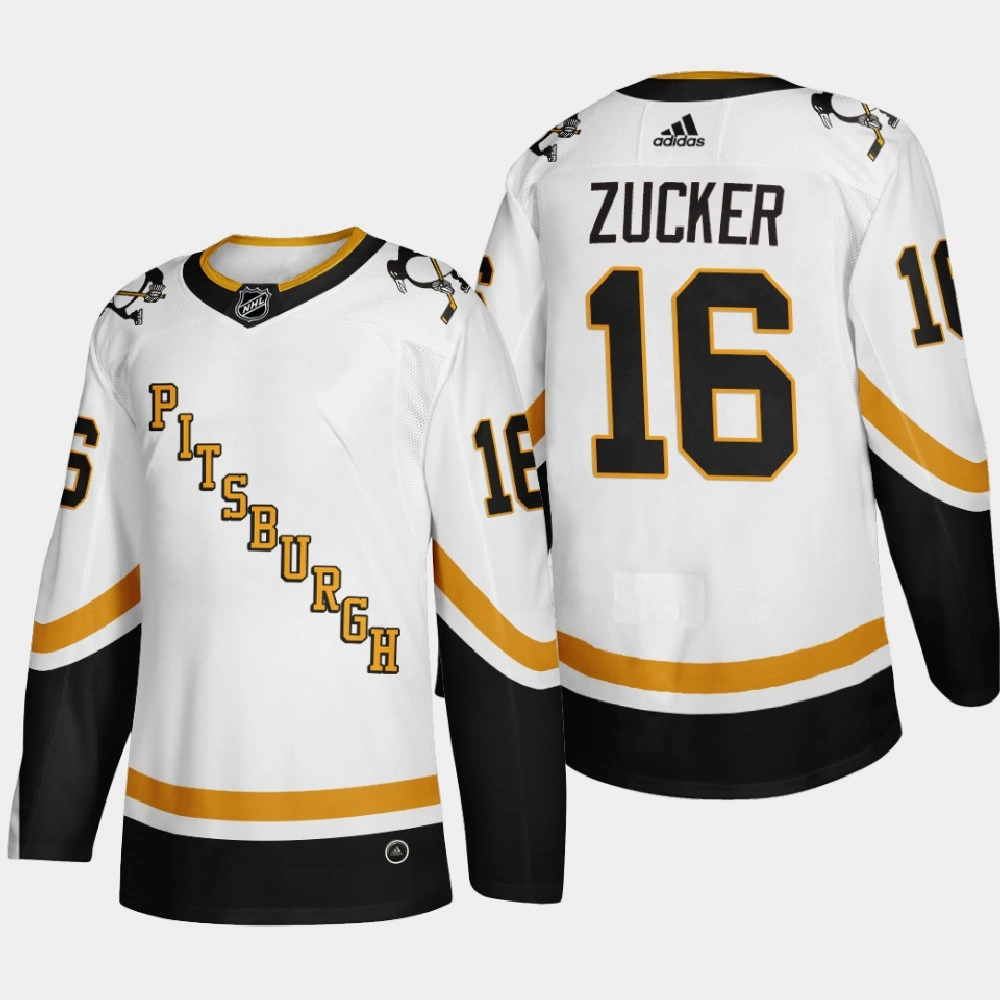 Men Pittsburgh Penguins Jason Zucker #16 2021 Season Reverse Retro Fourth Authentic White Jersey Men Pittsburgh Penguins Jason Zucker #16 2021 Season Reverse Retro Fourth Authentic White Jersey