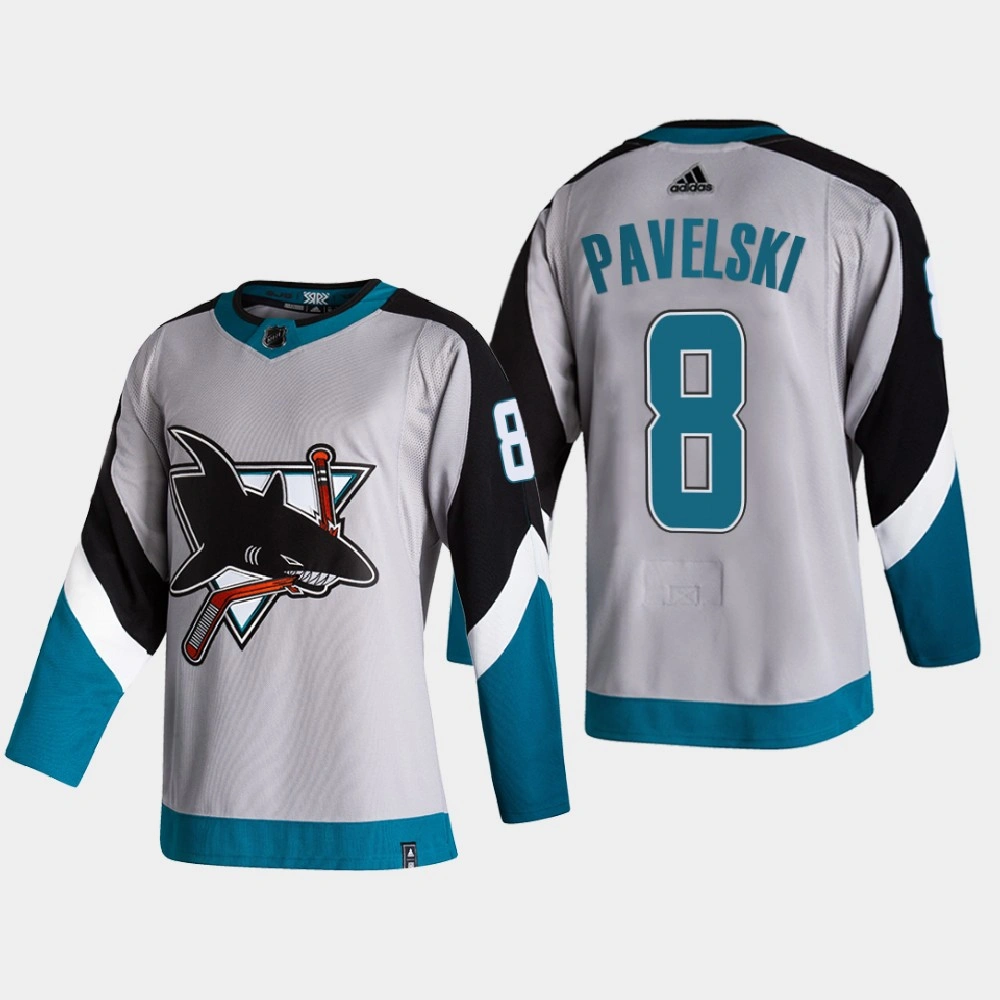 Youth San Jose Sharks Joe Pavelski #8 2021 Season Reverse Retro Special Edition Authentic Grey Jersey