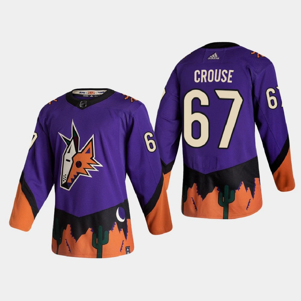 Women's Arizona Coyotes Lawson Crouse #67 2021 Season Reverse Retro Authentic Special Edition Purple Jersey Women's Arizona Coyotes Lawson Crouse #67 2021 Season Reverse Retro Authentic Special Edition Purple Jersey
