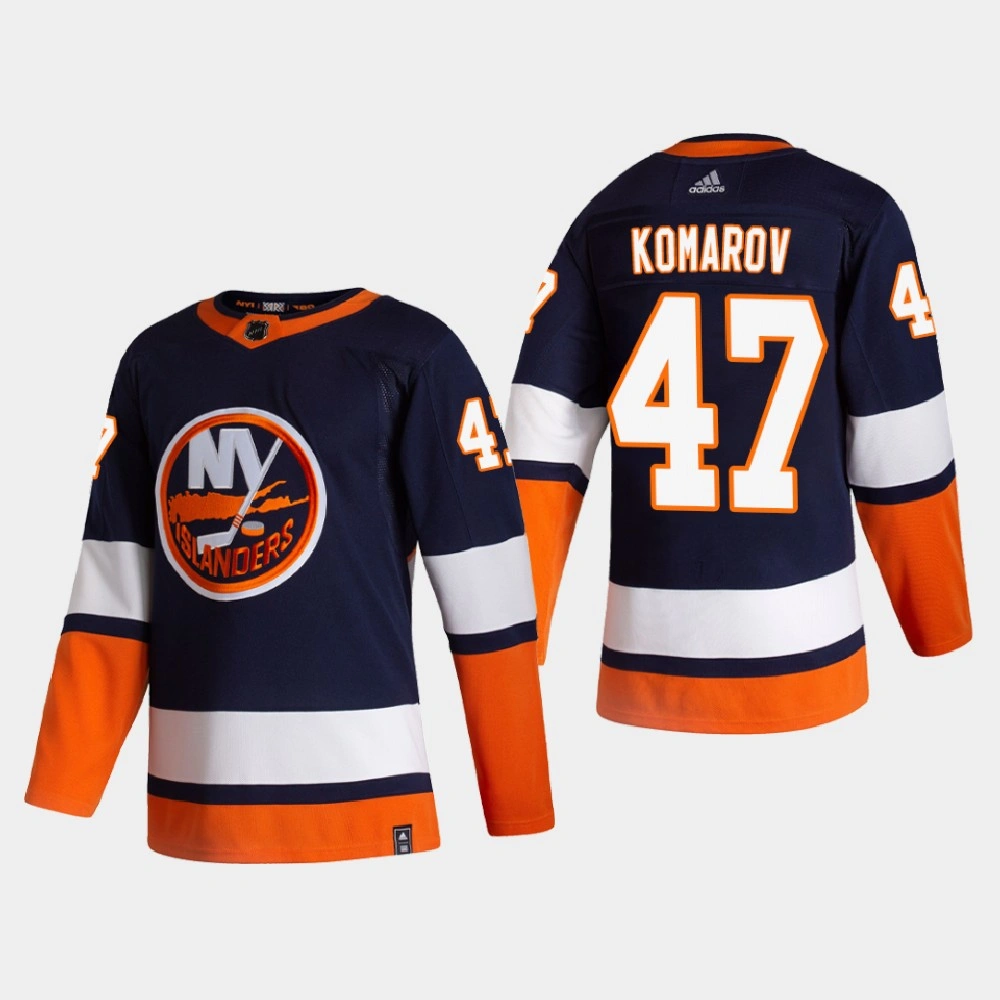 Men's New York Islanders Leo Komarov #47 2021 Season Reverse Retro Authentic Special Edition Blue Jersey Men's New York Islanders Leo Komarov #47 2021 Season Reverse Retro Authentic Special Edition Blue Jersey