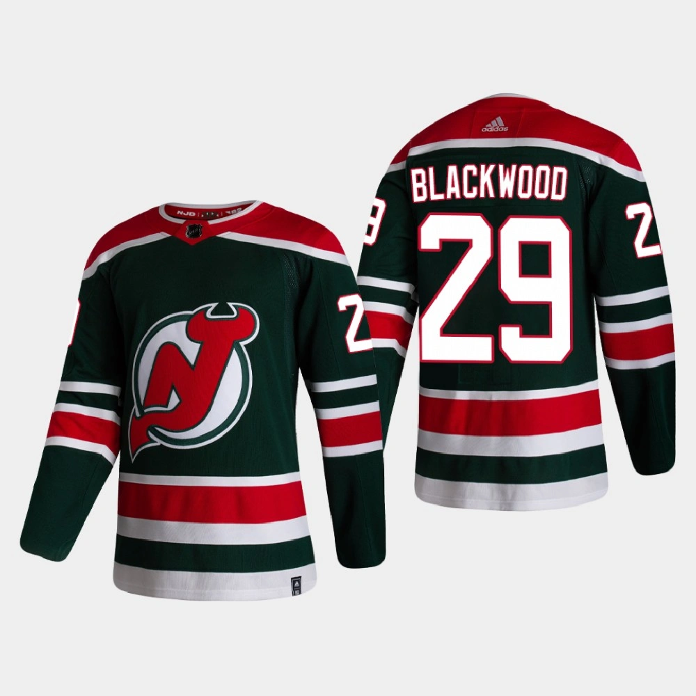 Women's New Jersey Devils Mackenzie Blackwood #29 2021 Season Reverse Retro Authentic Pro Special Edition Green Jersey