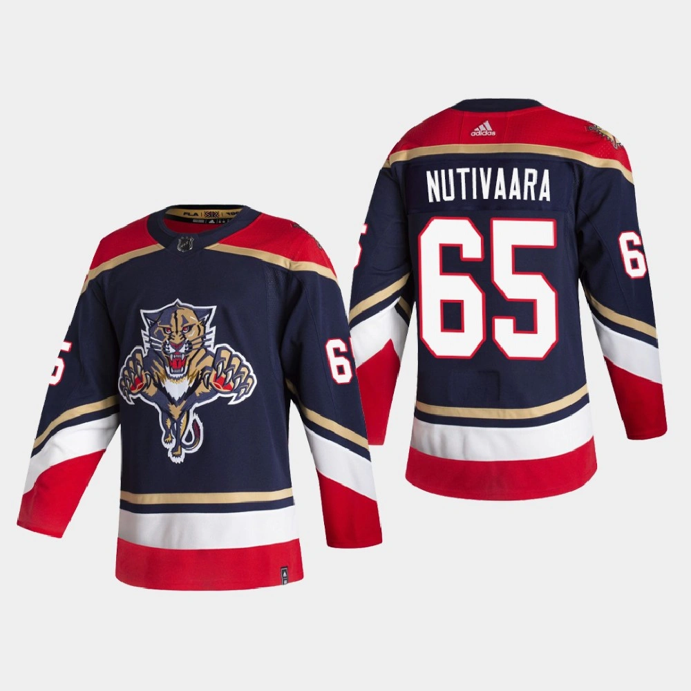 Men's Florida Panthers Markus Nutivaara #65 2021 Season Reverse Retro Authentic Special Edition Navy Jersey Men's Florida Panthers Markus Nutivaara #65 2021 Season Reverse Retro Authentic Special Edition Navy Jersey