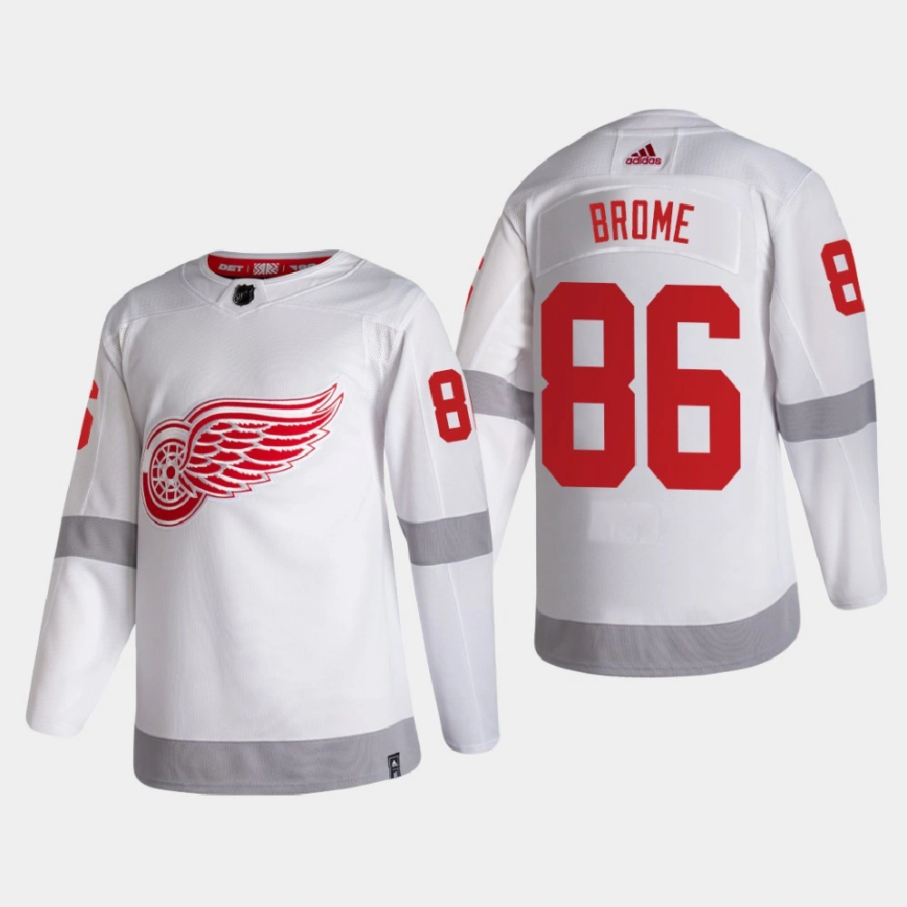 Men's Detroit Red Wings Mathias Brome #86 2021 Season Reverse Retro Authentic Special Edition White Jersey