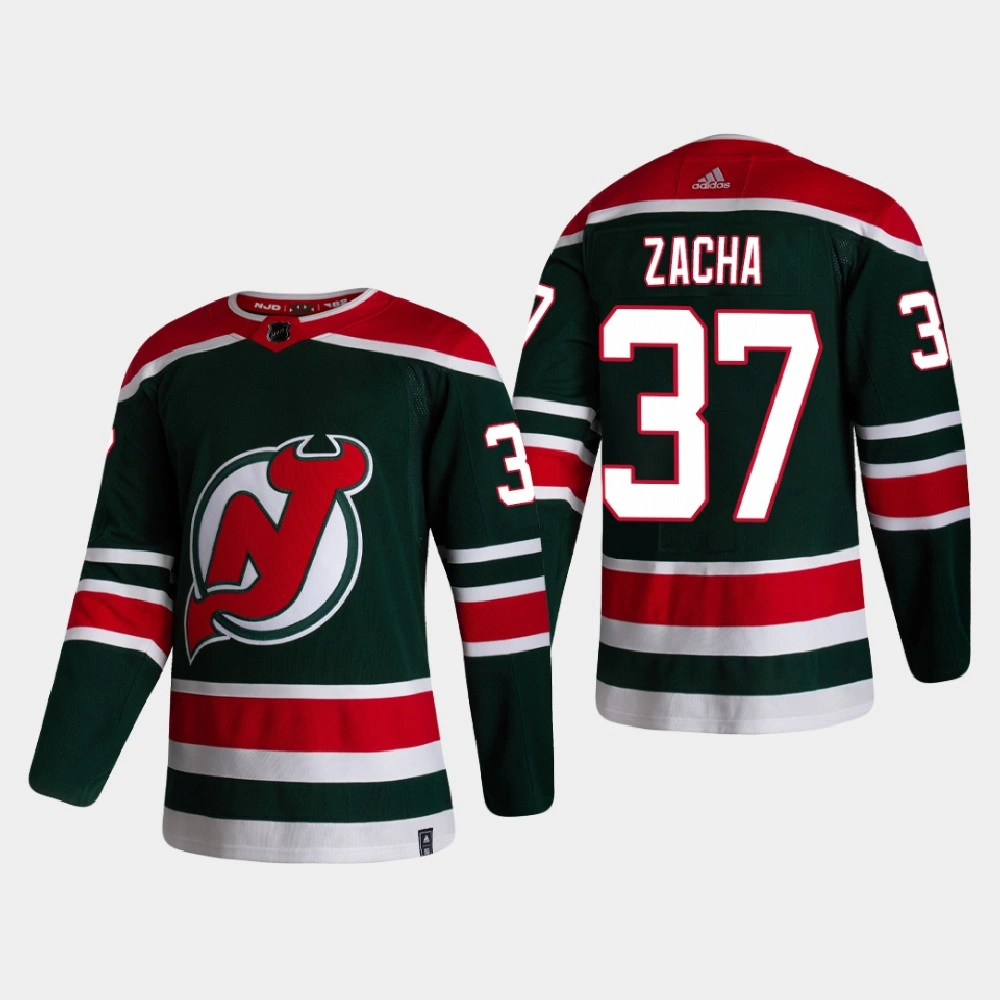 Men's New Jersey Devils Pavel Zacha #37 2021 Season Reverse Retro Authentic Special Edition Green Jersey