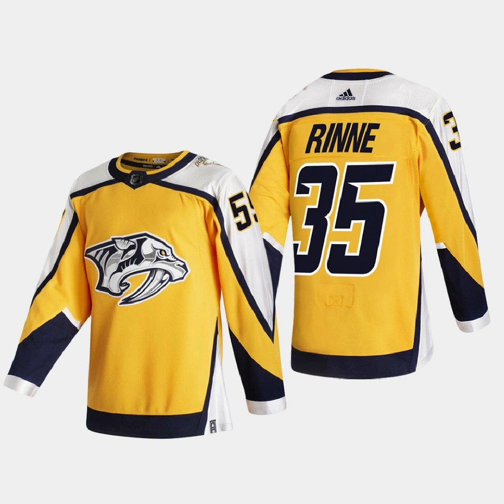 Women's Nashville Predators Pekka Rinne #35 2021 Season Reverse Retro Authentic Gold Jersey